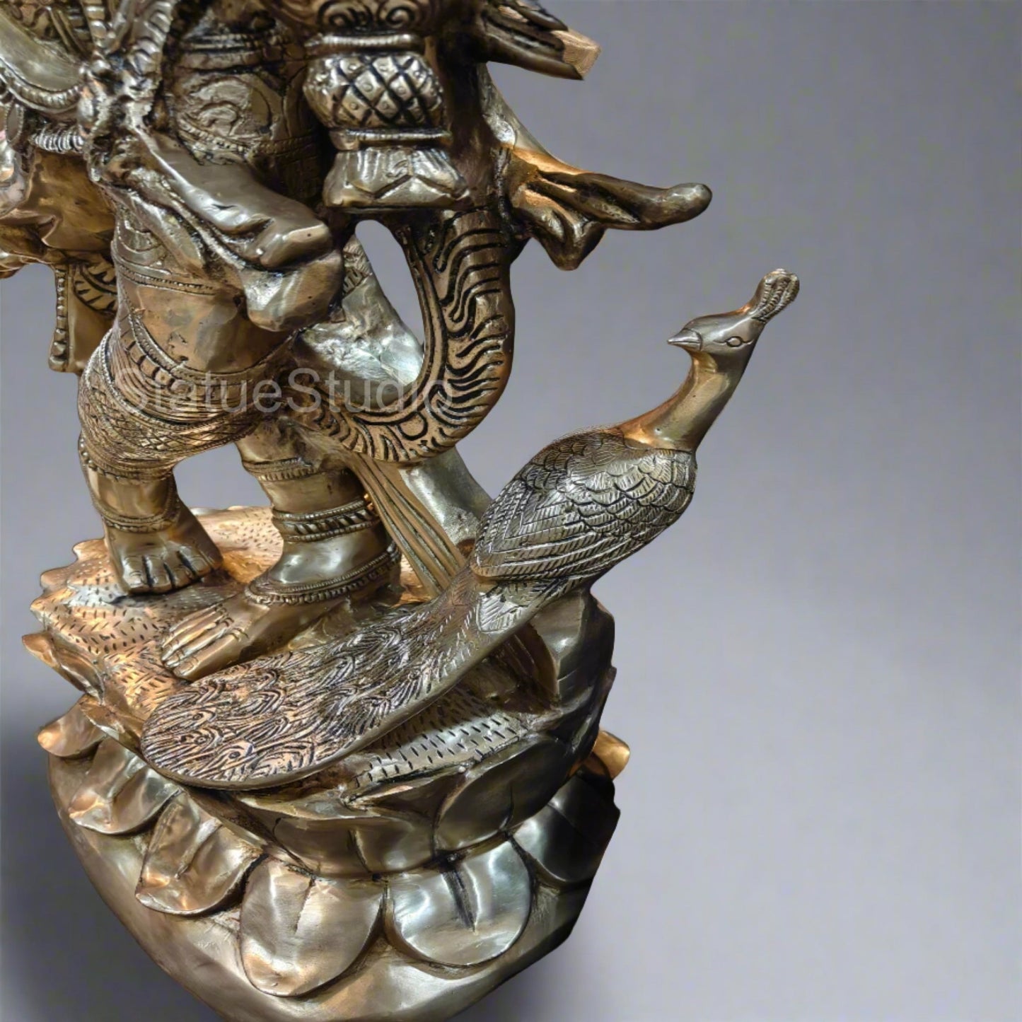 Brass Krishna Idol Finely Crafted 4 Feet by StatueStudio