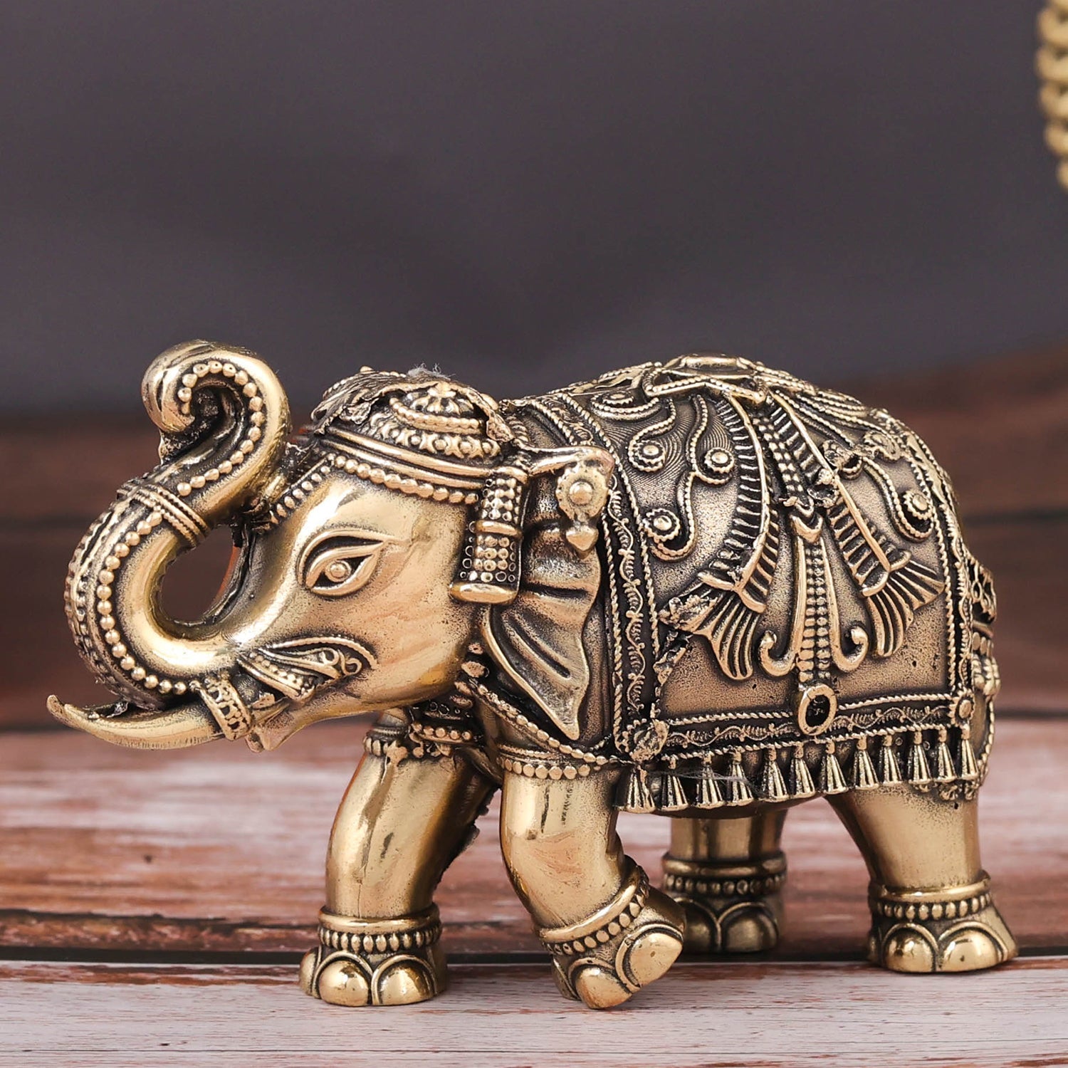 Brass Superfine Elephant Statue For Home Decor Showpieces 5 Inch - Image 2