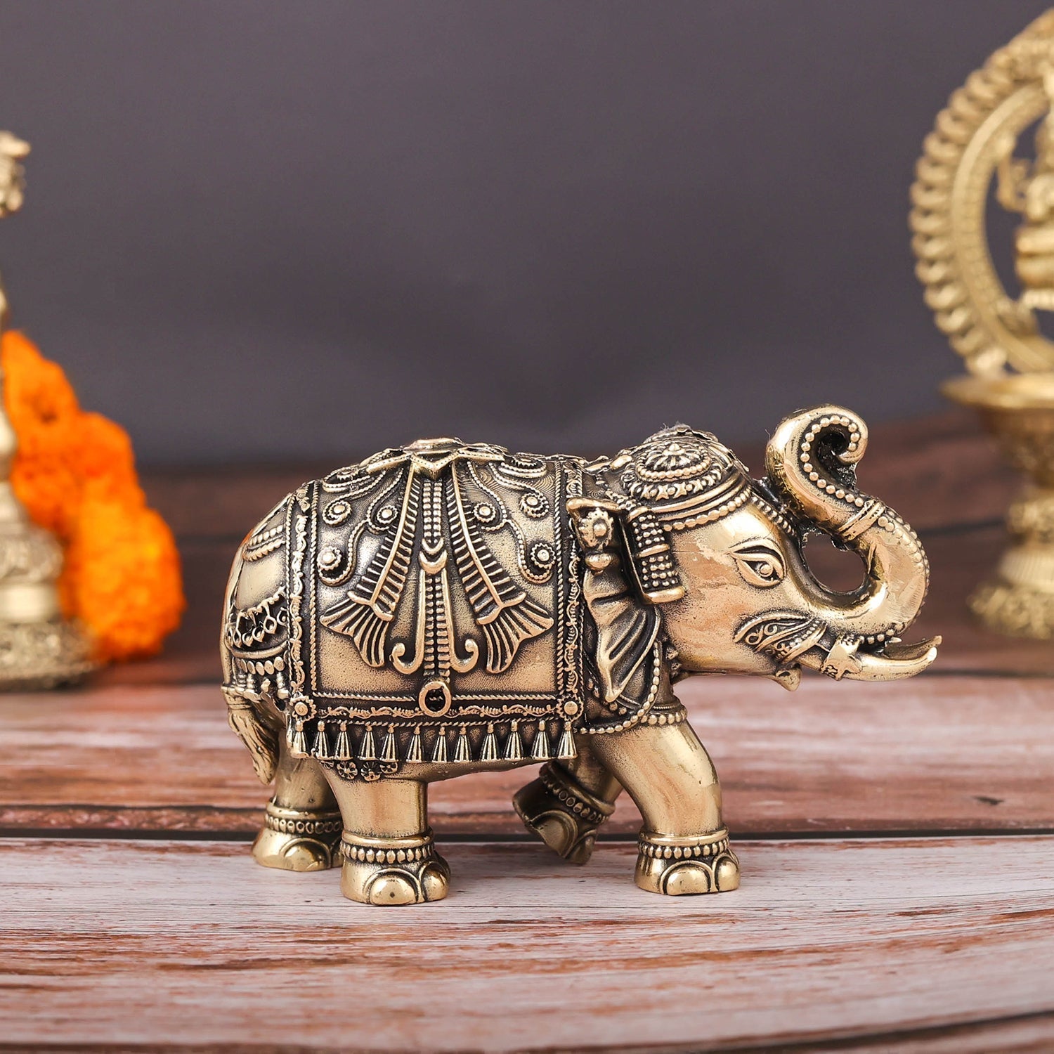 Brass Superfine Elephant Statue For Home Decor Showpieces 5 Inch - Image 4