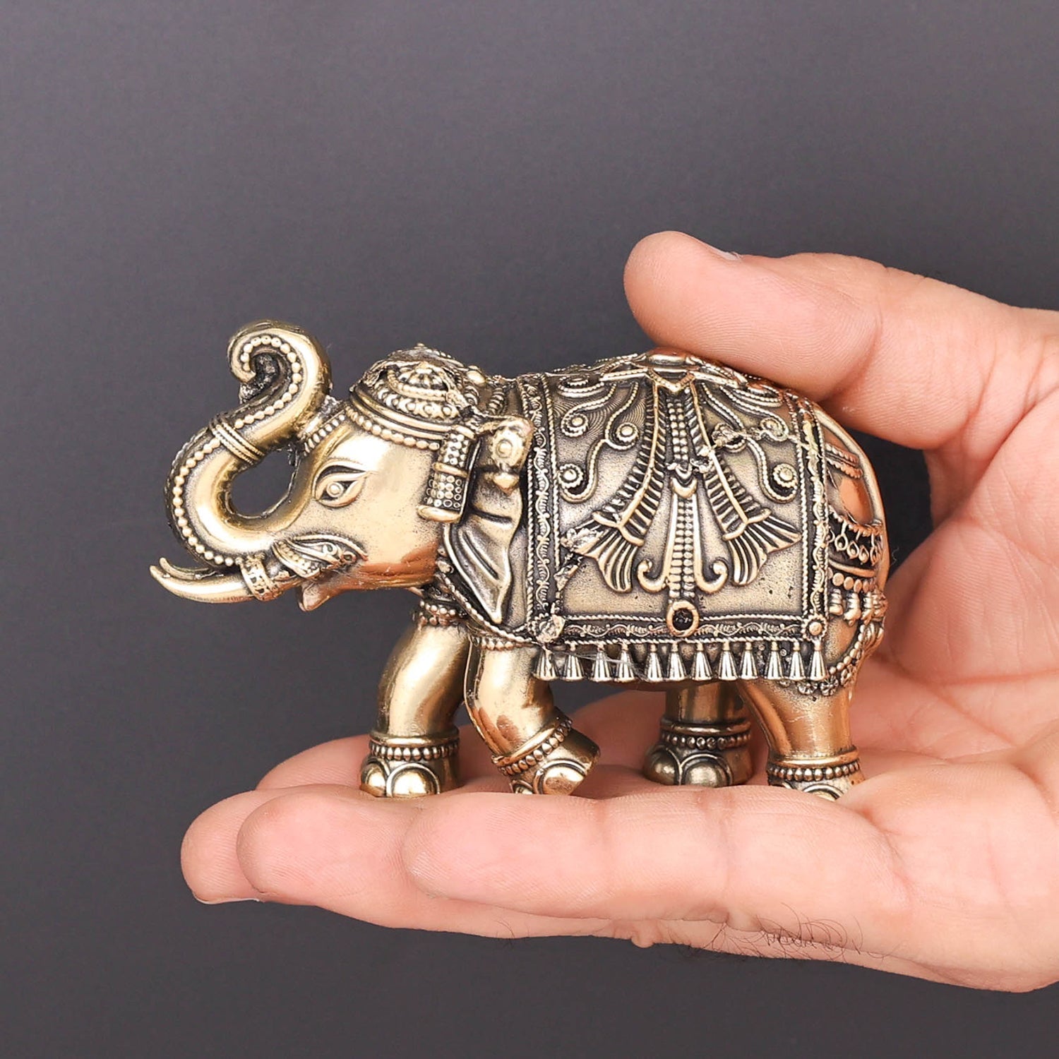 Brass Superfine Elephant Pair For Home Decor Showpieces 5 Inch - Image 3