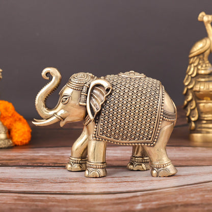 Brass Superfine Elephant Miniature Showpieces 3.5 Inch by vendor-unknown - Decor (View 4)