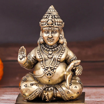 Brass Superfine Blessing Lord Kubera Idol 3 Inch by vendor-unknown - Hindu Gods (View 2)