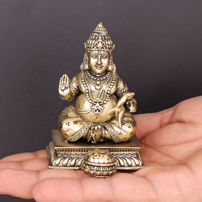 Brass Superfine Blessing Lord Kubera Idol 3 Inch by vendor-unknown - Hindu Gods (View 3)