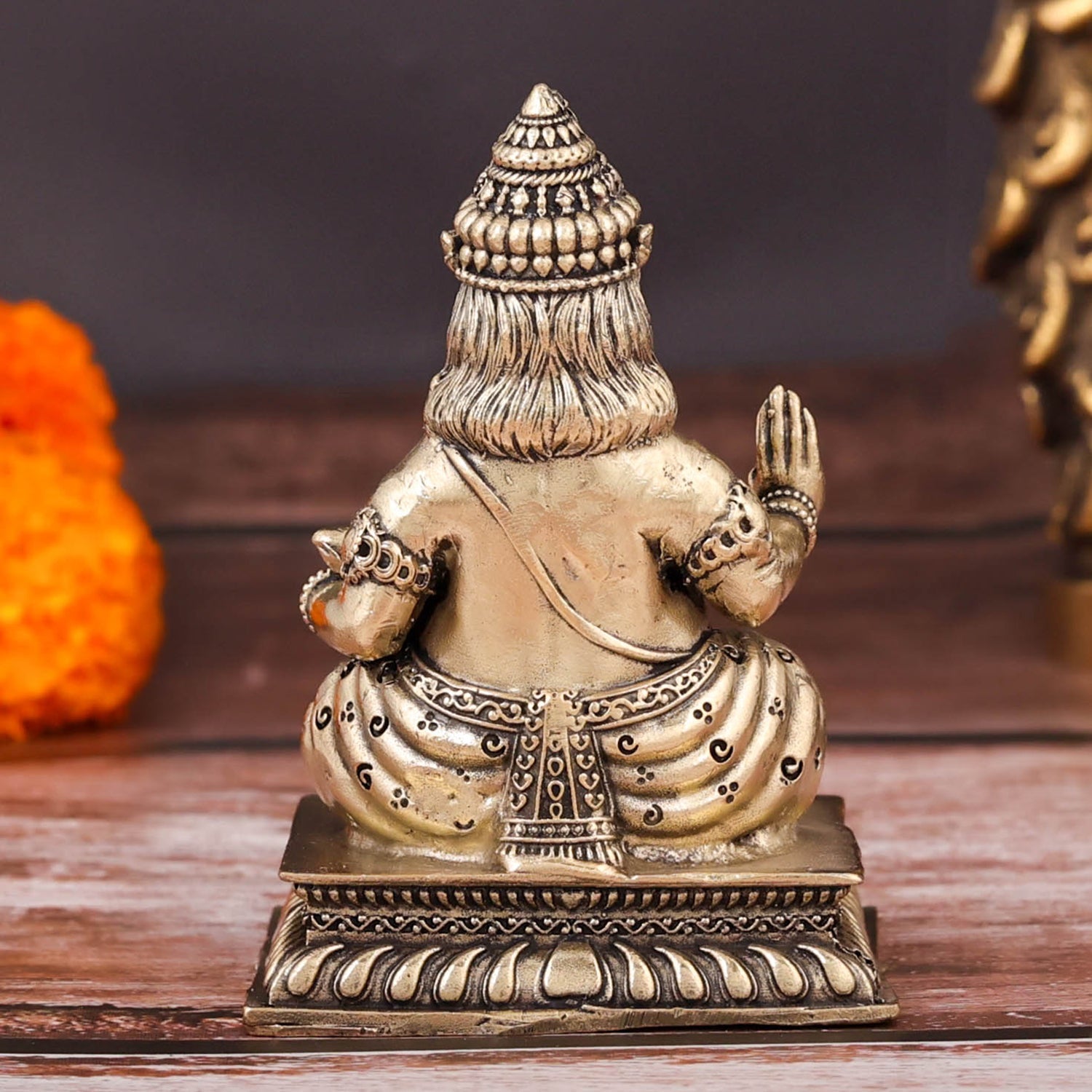 Brass Superfine Blessing Lord Kubera Idol 3 Inch - Image 6