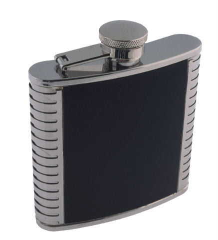 5oz. Flask with Black Leather - Eco-friendly - Sama Homes