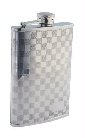 8oz. Flask with Checkerboard Finish