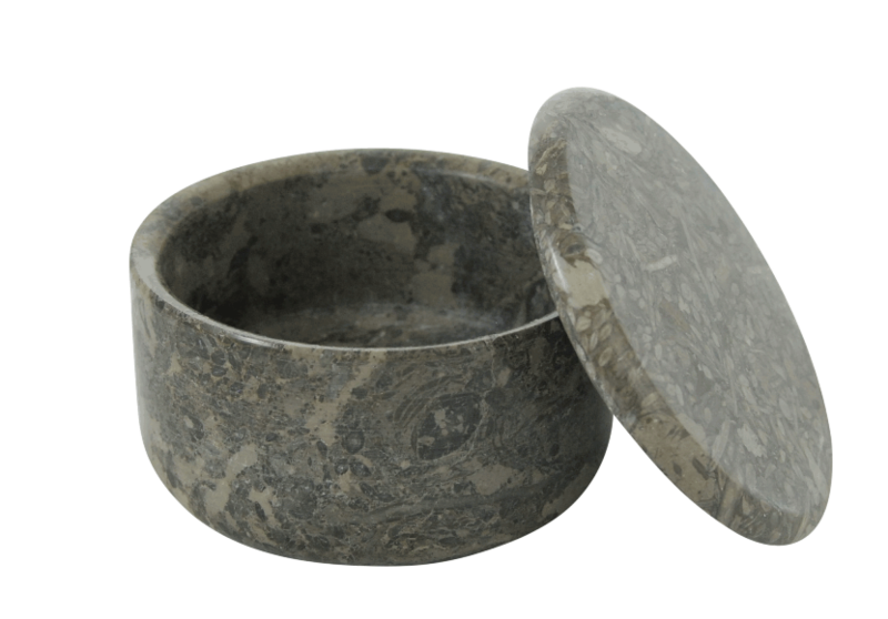 Stone Marble Bowl with Matching Lid (Large) - No Logo - Eco-friendly - Sama Homes