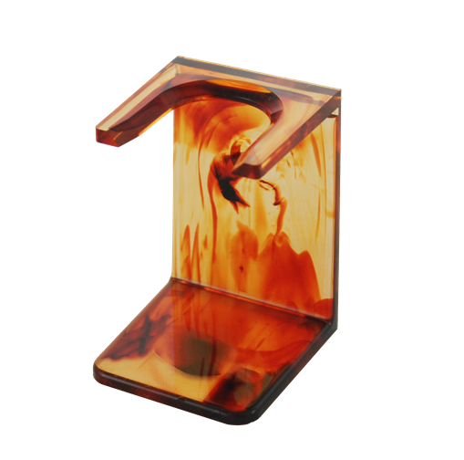 Acrylic Shave Brush Stand, Countertop or Wall Mountable, Universal - Faux Tortoise Shell