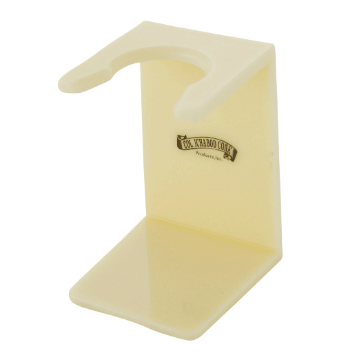 Acrylic Shave Brush Stand, Countertop or Wall Mountable, Universal - Faux Ivory / Cream