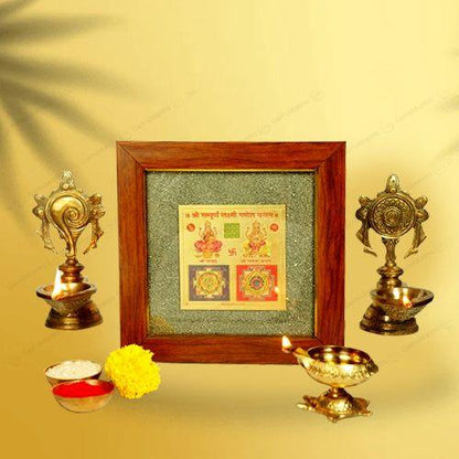 2D Yantra - Frame of Four - Shree Sampoorna Laxmi Ganesh Yantra - Pyrite Dust frame by SAMAHealing - Yantra (View 3)