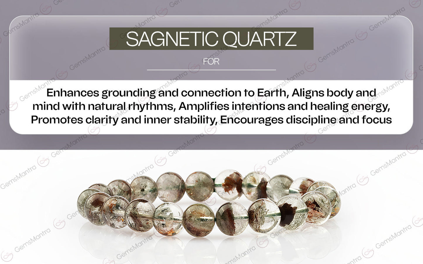 Original Sagnetic Quartz Bracelet with Certificate