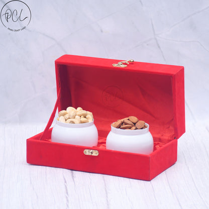 Exclusive Dryfruits Jar Containers for Home & Kitchen Storage Box Set of 2 with Royal Gifting Box by SAMA Homes - Jars