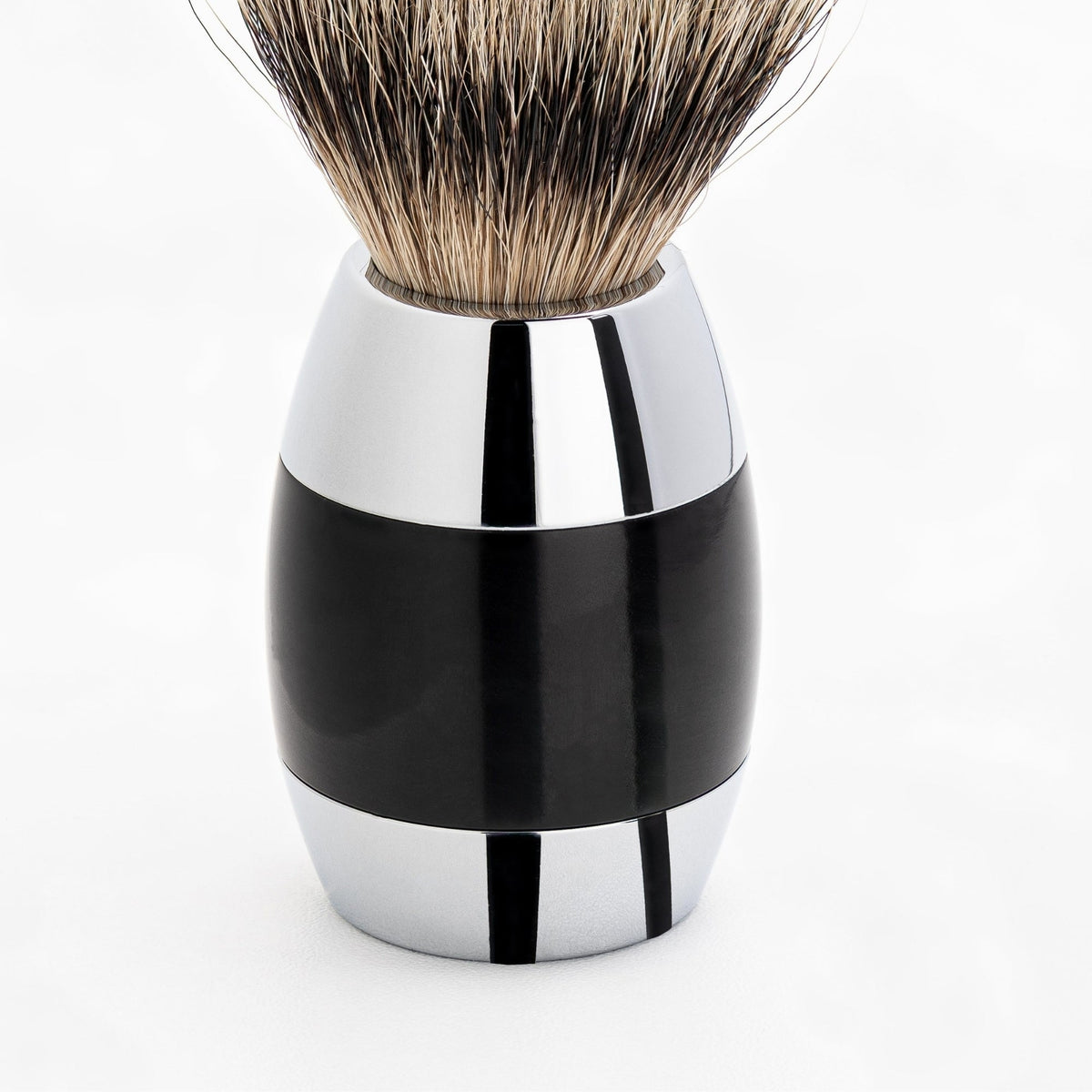 Merkur Shaving Brush, Badger Hair, Silver Tip, Bright Chrome / Black, MK-120011 by Merkur - Shaving Brushes (View 2)