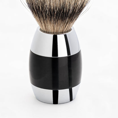 Merkur Shaving Brush, Badger Hair, Silver Tip, Bright Chrome / Black, MK-120011 by Merkur - Shaving Brushes (View 2)