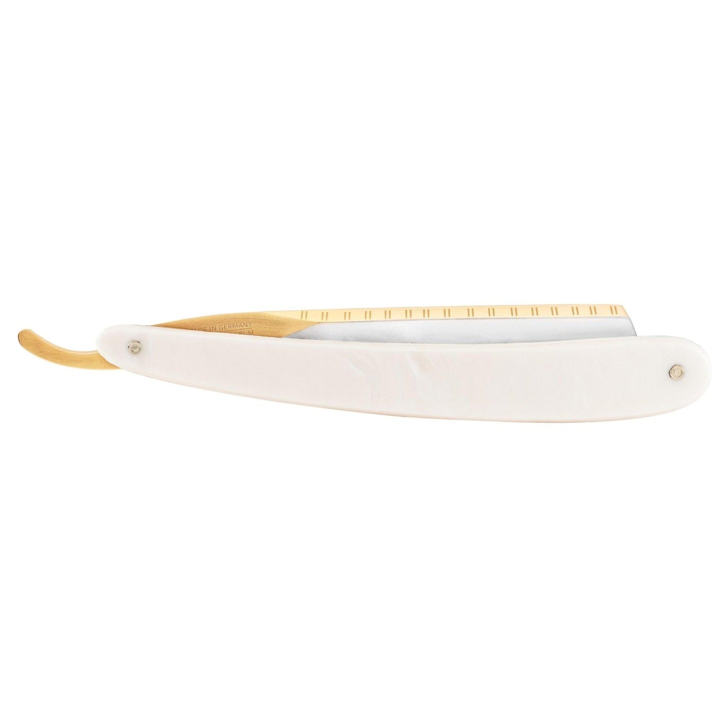 Dovo Straight Razor, "Bismarck" 6/8", Carbon Steel, Full Hollow Grind, Acrylic Pearl Handle