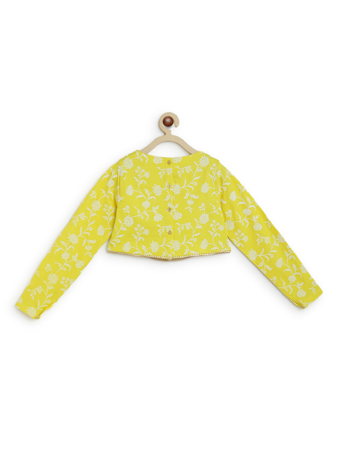 Girl Ethnic Co-ord Set Embroidered- Yellow