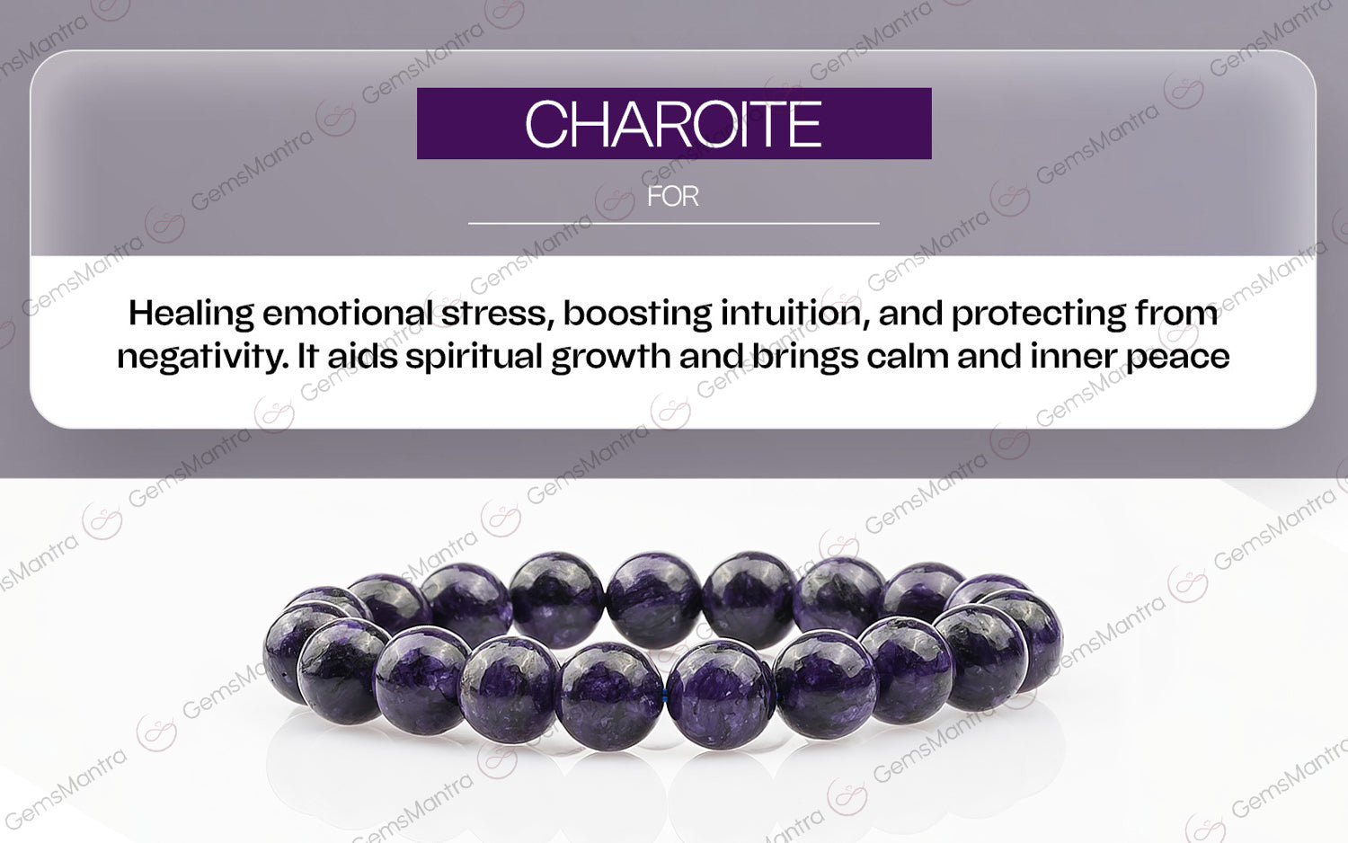 Original Charoite Bracelet with Certificate - Image 4