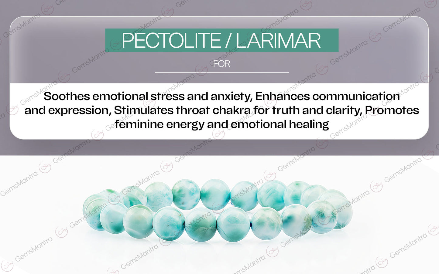 Original Pectolite (Larimar) Bracelet with Certificate