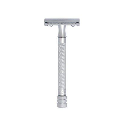 Merkur 3-Piece DE Safety Razor, Closed Comb, Knurled Extra Long Handle, Matte Chrome by Merkur - Double Edge Safety Razors (View 5)