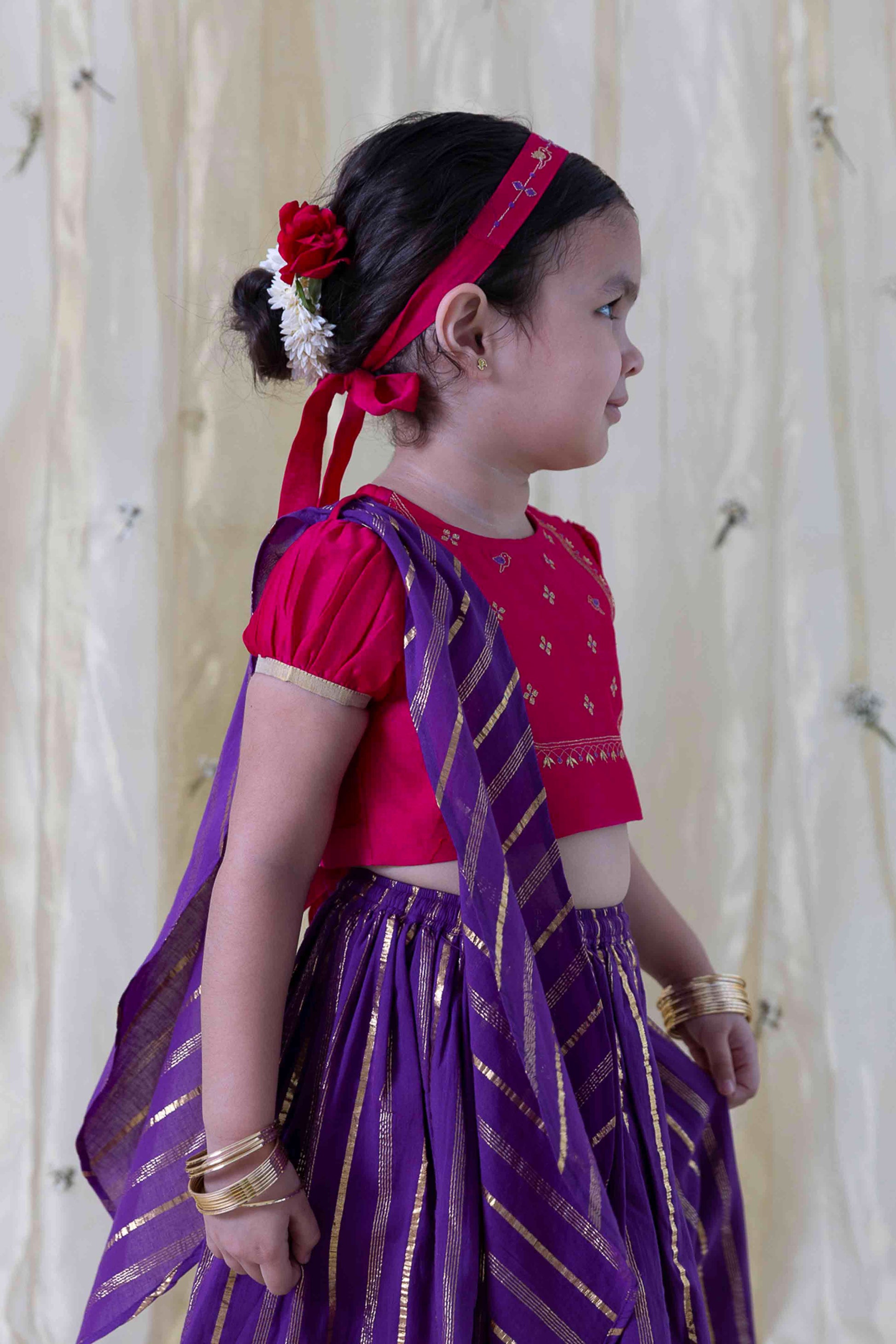 Jamun Chuski Lehenga Set - Purple - Image 18