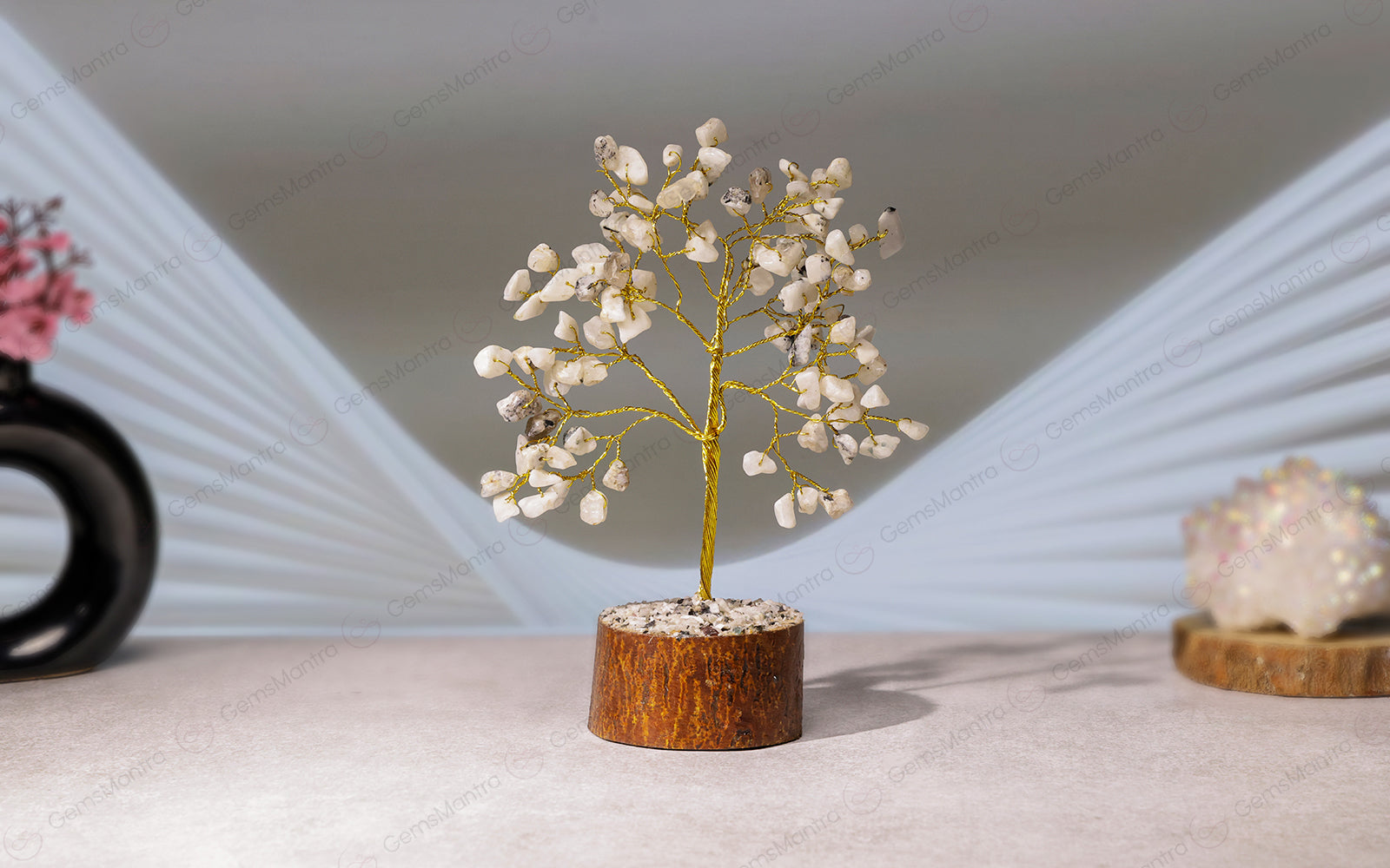 Small Rainbow Moonstone Crystal Tree - Eco-friendly - Sama Homes