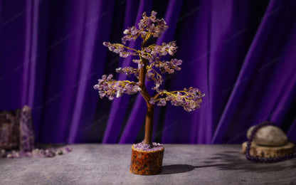 Wooden Amethyst Crystal Tree by SAMAHealing - Sustainable Living