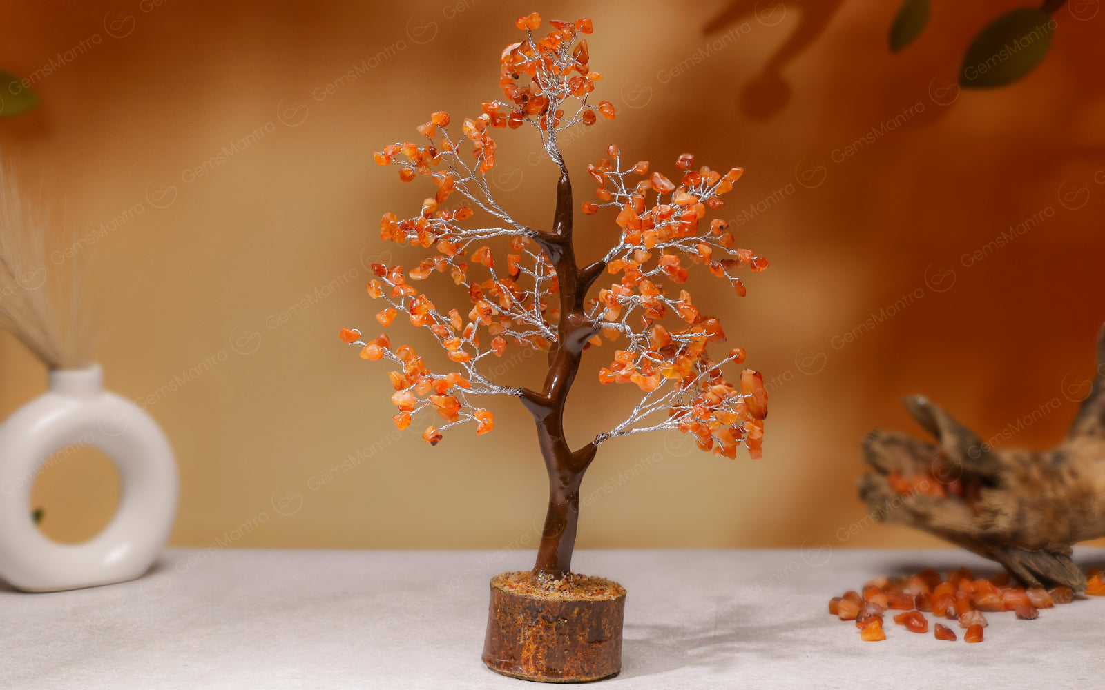 Wooden Carnelian Crystal Tree - Image 4