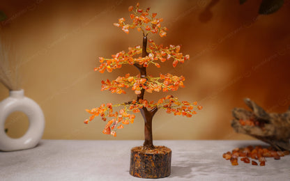 Wooden Carnelian Crystal Tree by SAMAHealing - Sustainable Living
