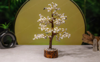 Wooden Rainbow Moonstone Crystal Tree by SAMAHealing - Sustainable Living