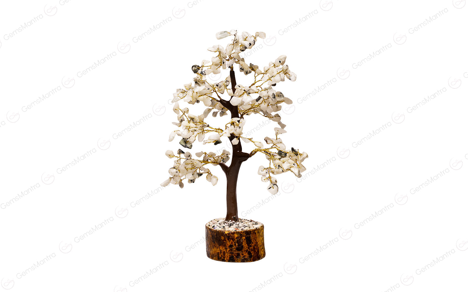 Wooden Rainbow Moonstone Crystal Tree - Image 2