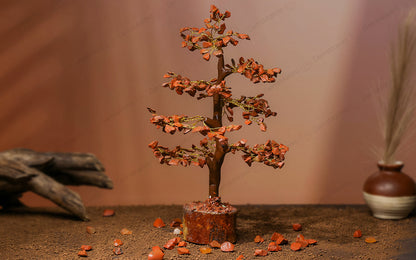 Wooden Red Jasper Crystal Tree by SAMAHealing - Sustainable Living