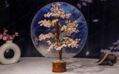 Wooden Rose Quartz Crystal Tree by SAMAHealing - Sustainable Living