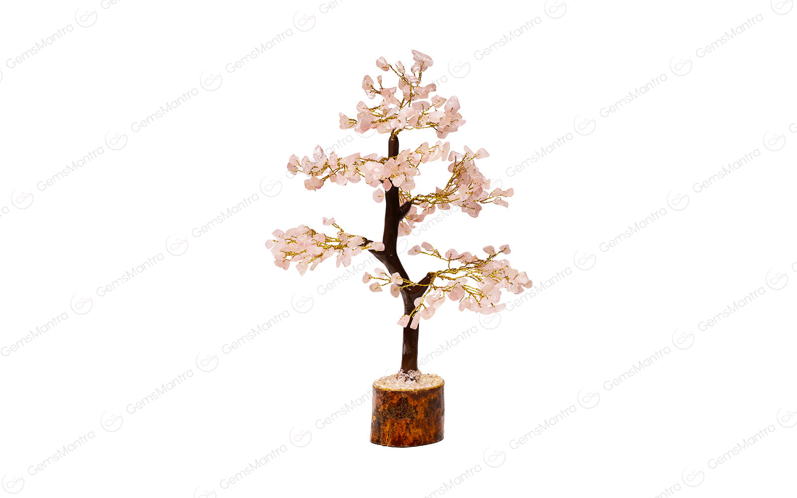 Wooden Rose Quartz Crystal Tree - Image 2
