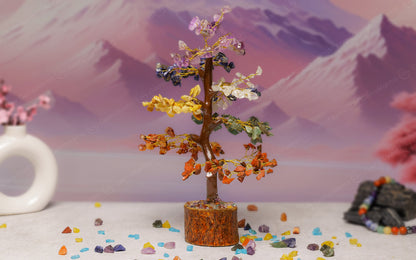 Wooden Seven Chakra Crystal Tree by SAMAHealing - Sustainable Living