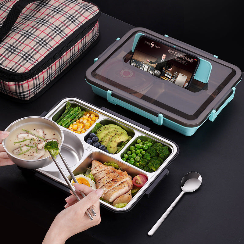Stainless Steel Student Large Capacity Split Lunch Box Set – Sama Homes - Image 2