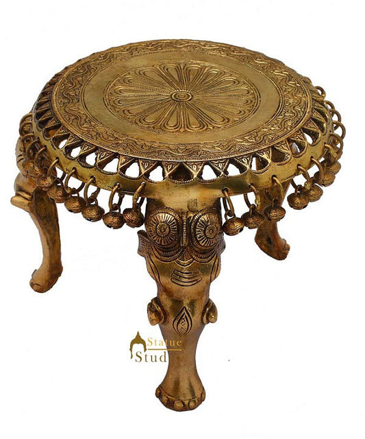 Brass Round Chowki Religious home Temple puja 8 Inch