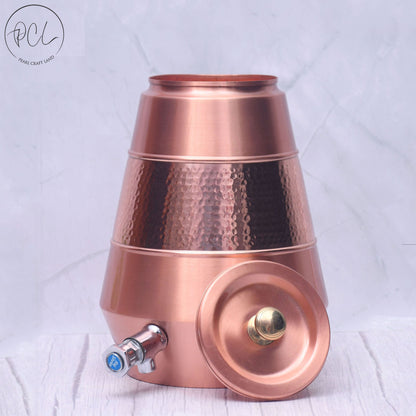 Pure Copper Water Dispenser Conical Half Hammered Designed Capacity 5000 ML. by SAMA Homes - Copper Dispenser (View 2)