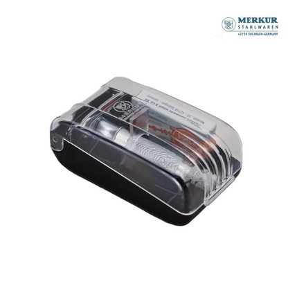 Merkur 34C 2-Piece DE Safety Razor, Closed Comb, Knurled Extra Thick Handle (HD), Chrome, in Hard Plastic Case with 10 Blades by Merkur - Gift Sets & Kits (View 6)