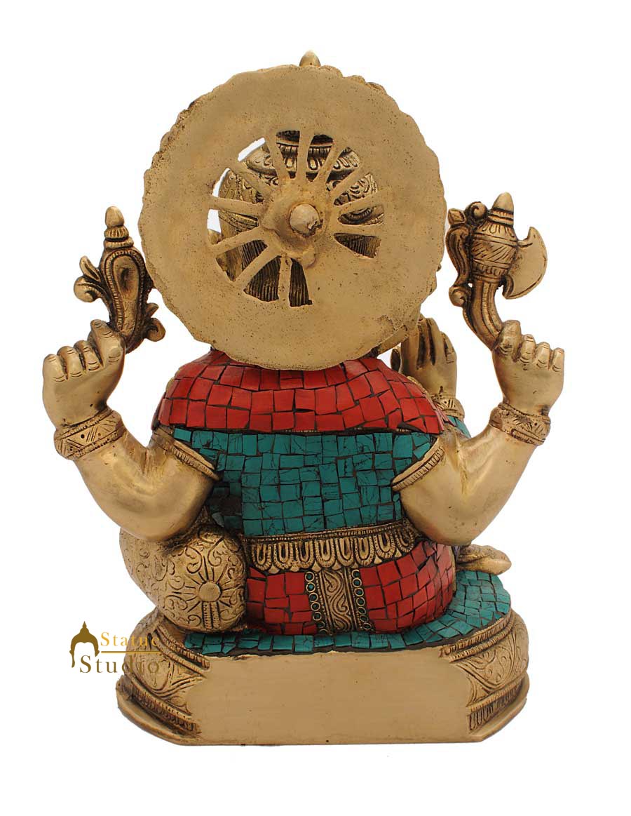 India hindu gods hand crafted ganesha sitting nepal beads religious décor 13"