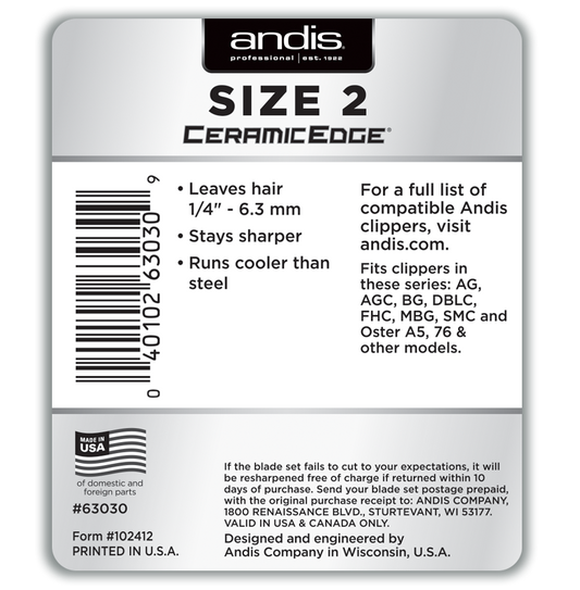 Andis CeramicEdge® Detachable Blade, Size #2