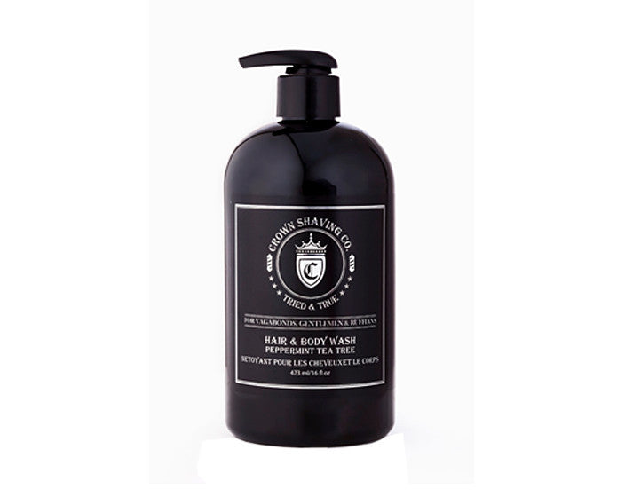 Crown Shaving Peppermint Tea Tree Hair & Body Wash 16oz - Eco-friendly - Sama Homes