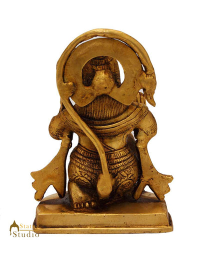 Brass Sitting Hanuman idol Religious For Home Decor 5" by vendor-unknown - Hindu Gods (View 5)