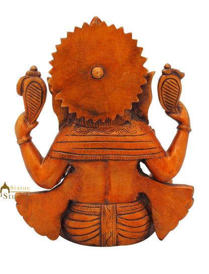 Brass ganeshji murti with mouse hindu gods elephant lord religious décor 9" by vendor-unknown - Hindu Gods (View 4)