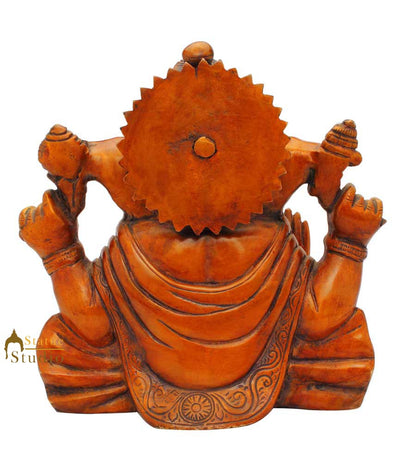 Brass sitting ganesha statue india hindu gods hand made figure sculpture 9" by vendor-unknown - Hindu Gods (View 4)