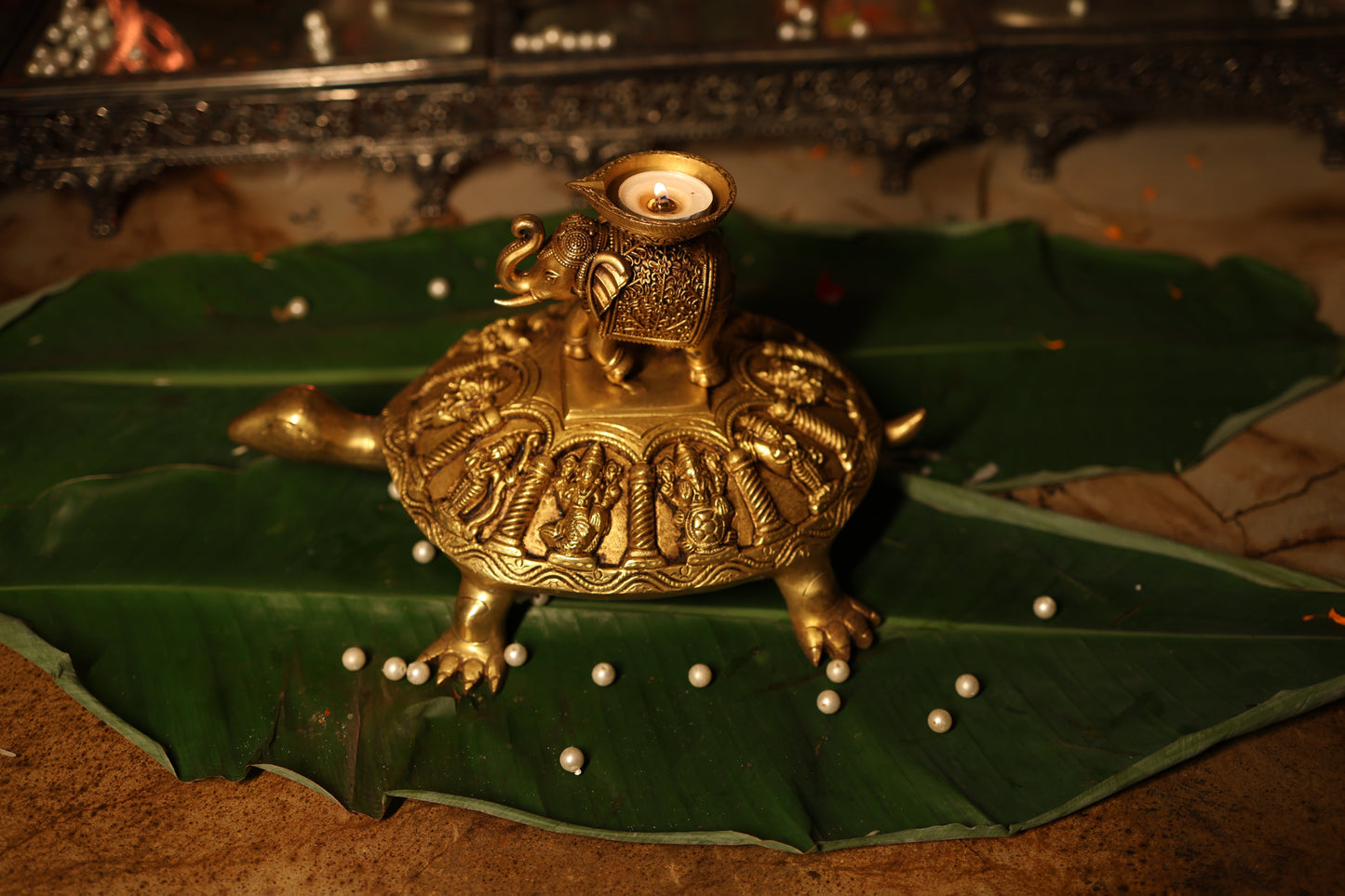 Brass Kachyap with Elephant