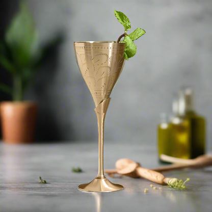 High Quality Brass Goblet Set or Wine Glasses | Set of 4 Pcs by SAMA Homes - Brass Goblets (View 2)