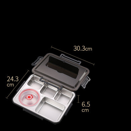 Stainless Steel Student Large Capacity Split Lunch Box Set – Image 4