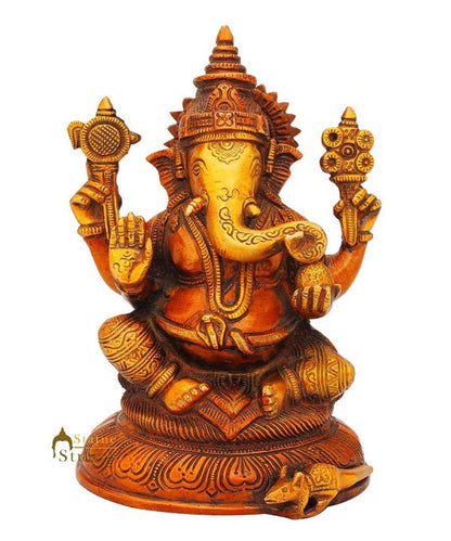 Ganeshji sitting elephant lord hindu gods spiritual india religious décor 8" by vendor-unknown - Hindu Gods