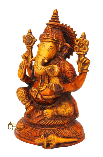 Ganeshji sitting elephant lord hindu gods spiritual india religious décor 8" by vendor-unknown - Hindu Gods (View 3)