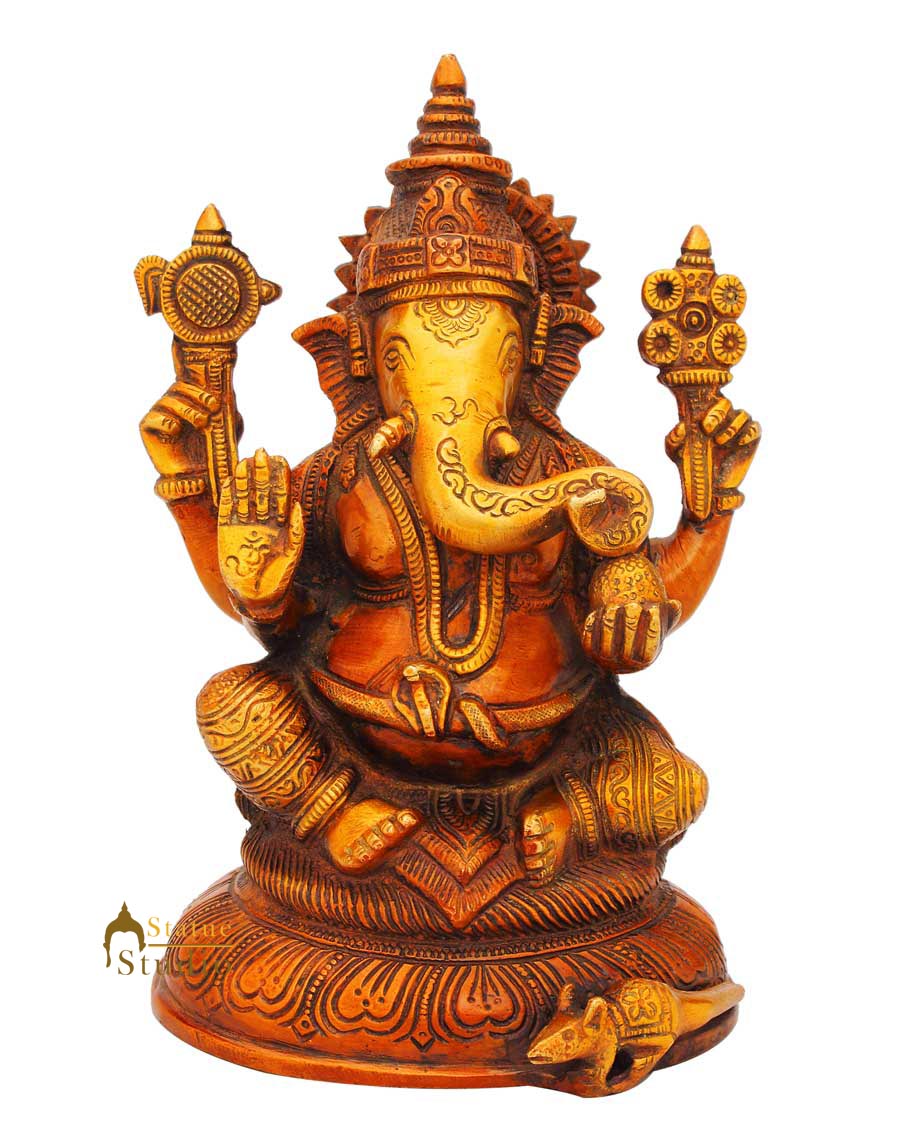 Ganeshji sitting elephant lord hindu gods spiritual india religious décor 8" - Image 2